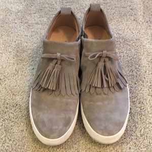 Kate Spade fringed gray sneakers Sz 11